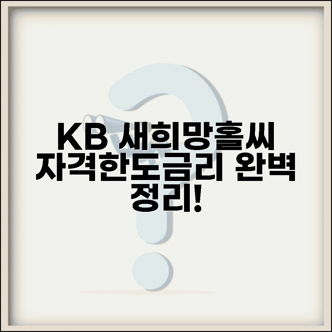 KB 새희망홀씨 대출: 자격, 한도, 금리 완벽정리!