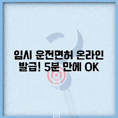 임시 운전 증명서 발급받기