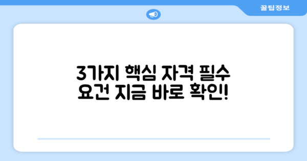 3가지 핵심 자격 요건