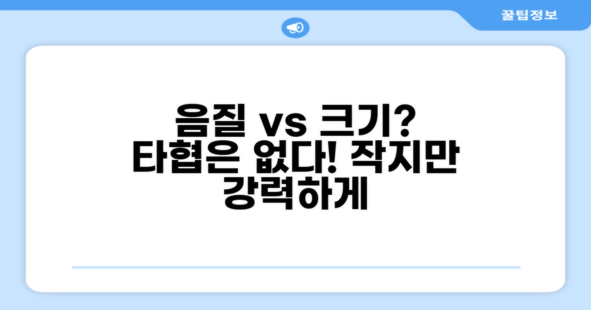음질, 크기: 양립 가능한가?