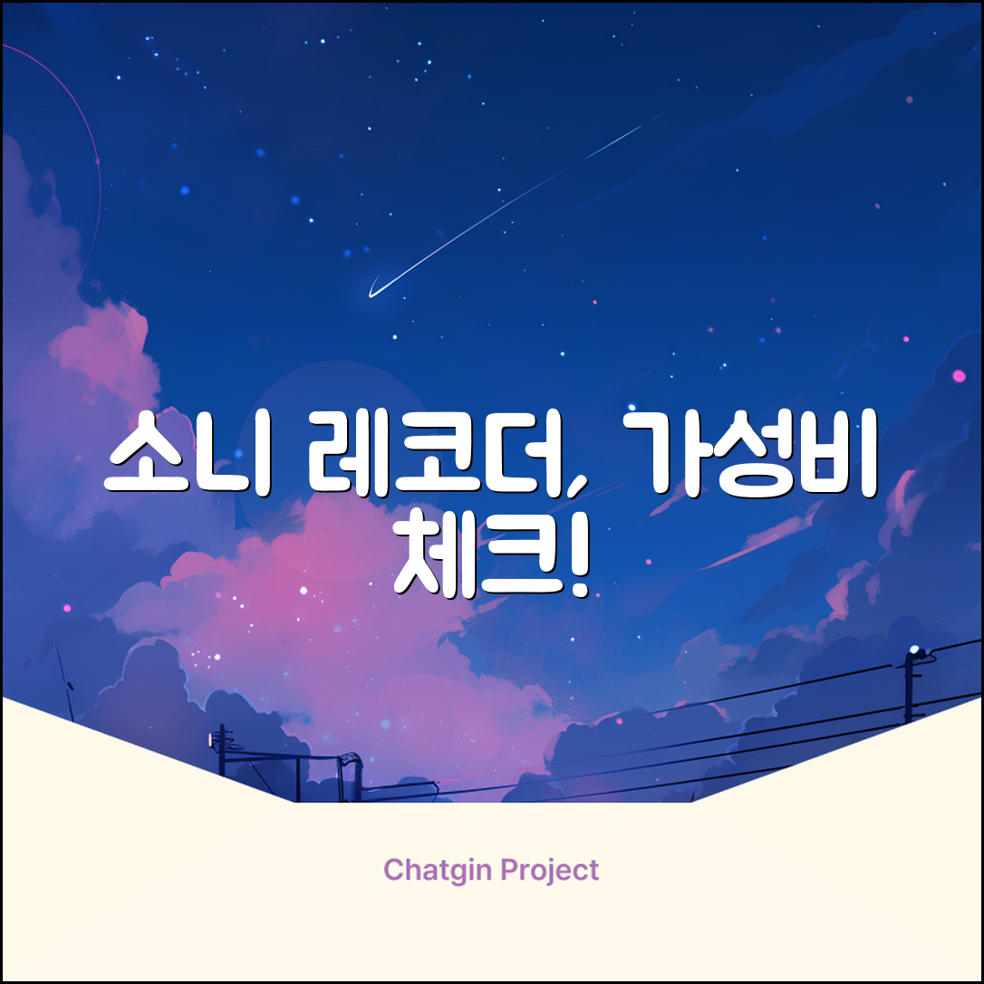 소니 레코더, 그 가격은 과연 어떨까요?