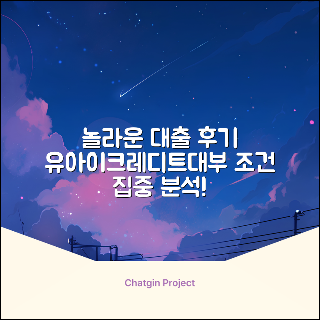유아이크레디트대부: 놀라운 대출 조건 후기 정리!