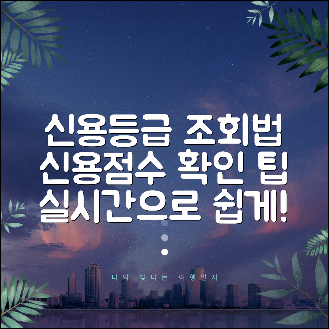 신용등급 조회 방법 | 본인 신용점수 확인 팁 | 실시간 확인 방법 총정리