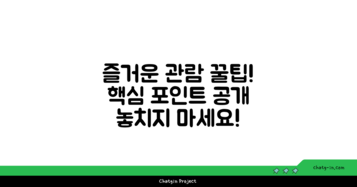 더 즐거운 관람을 위한 꿀팁