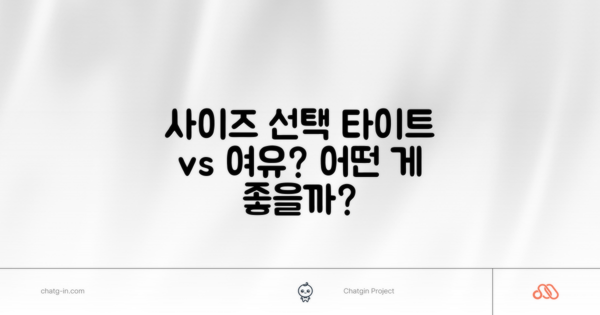 사이즈 선택: 타이트 vs 여유 있게?