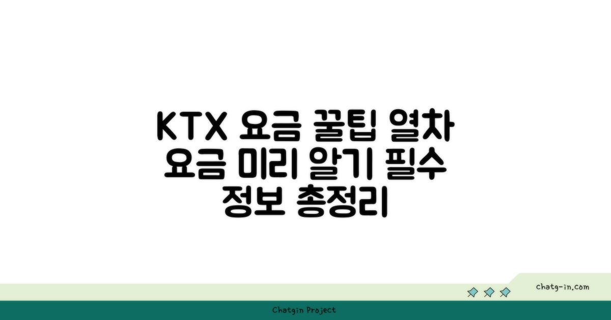 KTX 및 열차 요금 정보 알아두세요