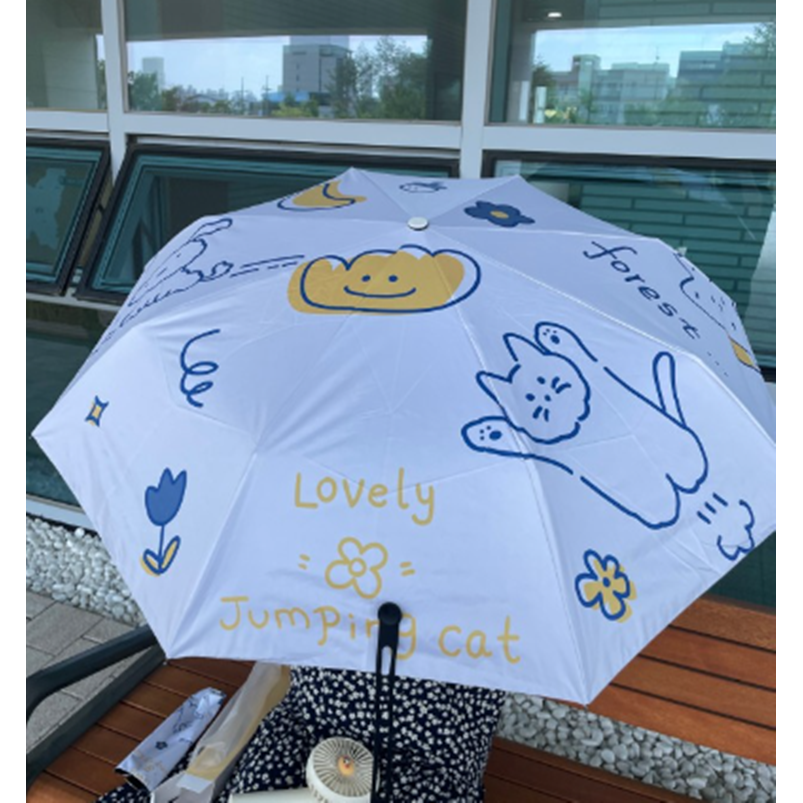 라비쉬바인 고양이 3단 초경량 양우산 암막 양산 상세 이미지 1