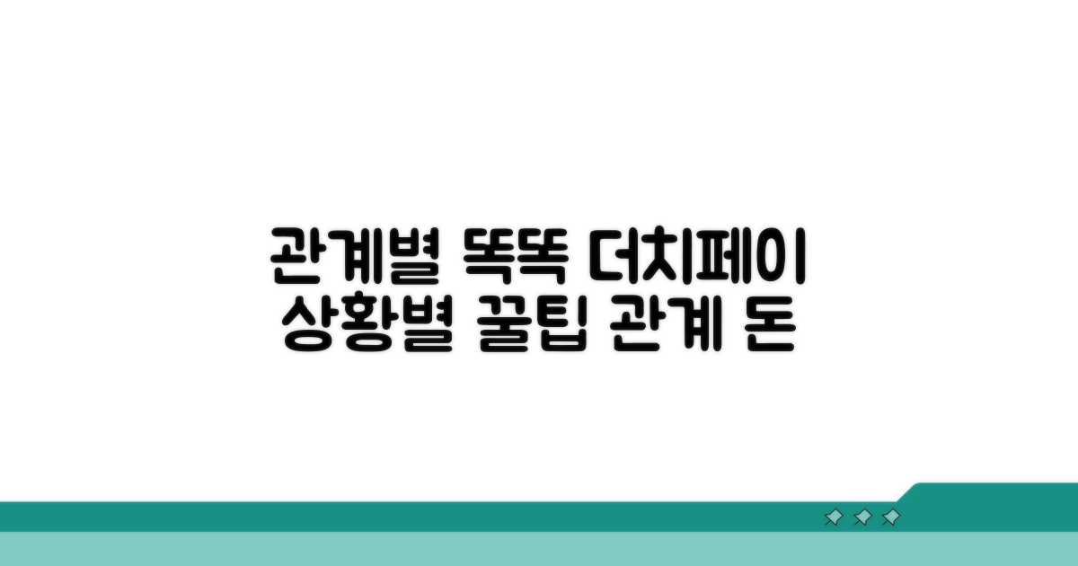 관계별 더치페이 활용법