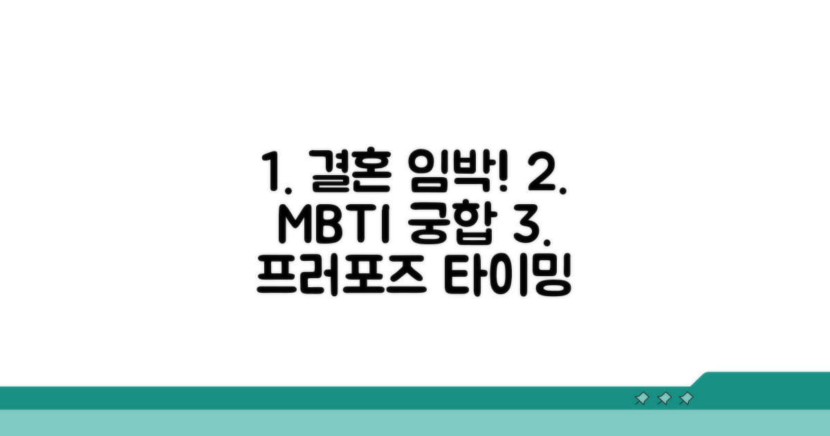 결혼은 언제쯤? 빠른 프러포즈 MBTI 유형