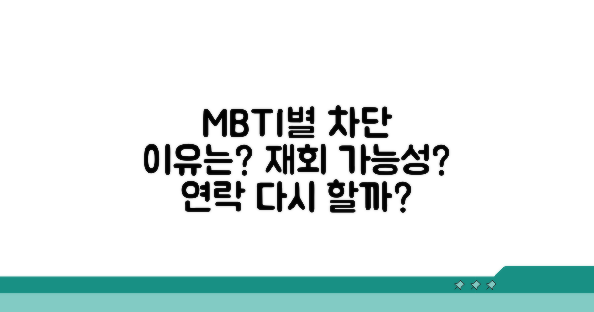 재회 가능성? MBTI별 연락 차단 이유