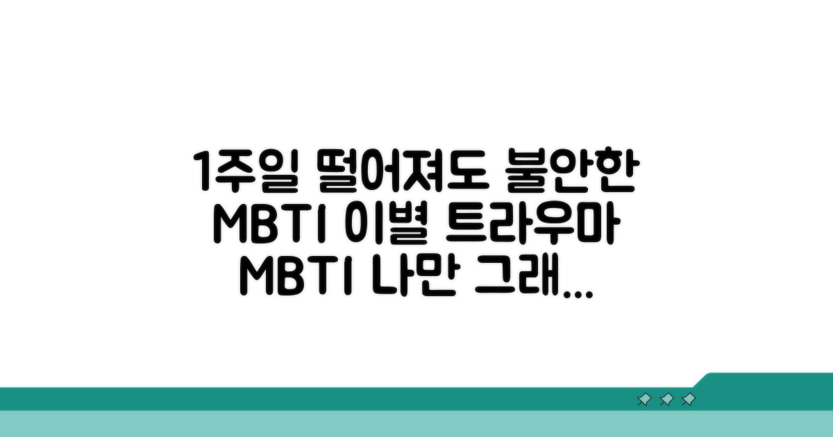 일주일 떨어져도 불안한 MBTI 유형