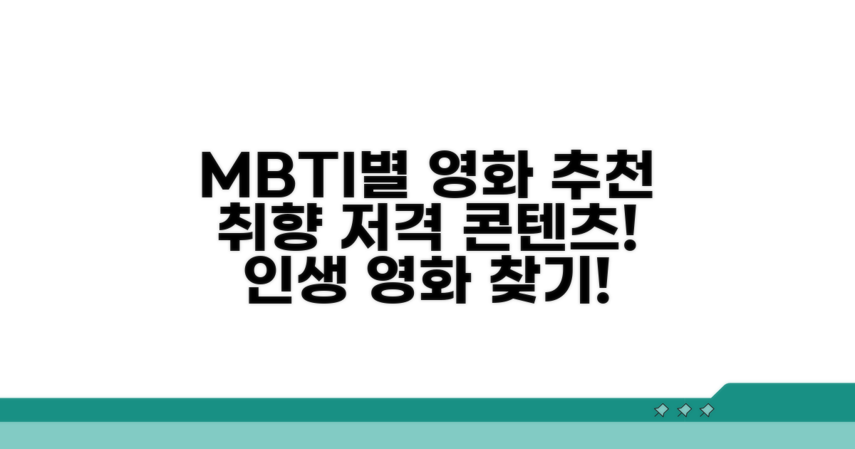 영화광의 MBTI별 추천 콘텐츠