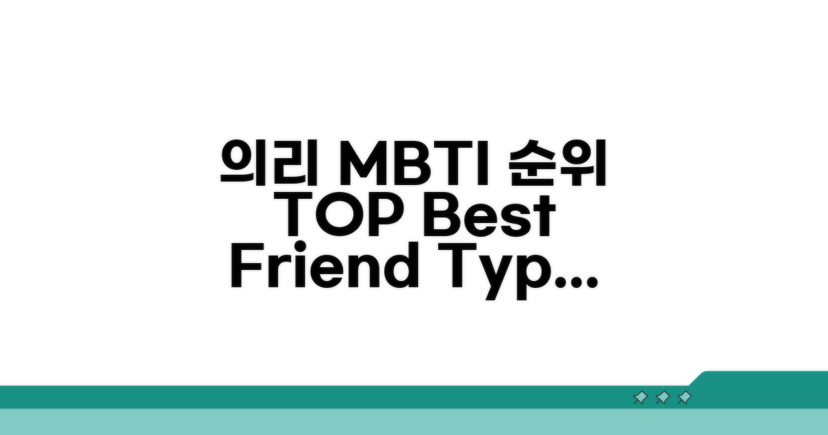 의리 MBTI 유형별 순위 비교