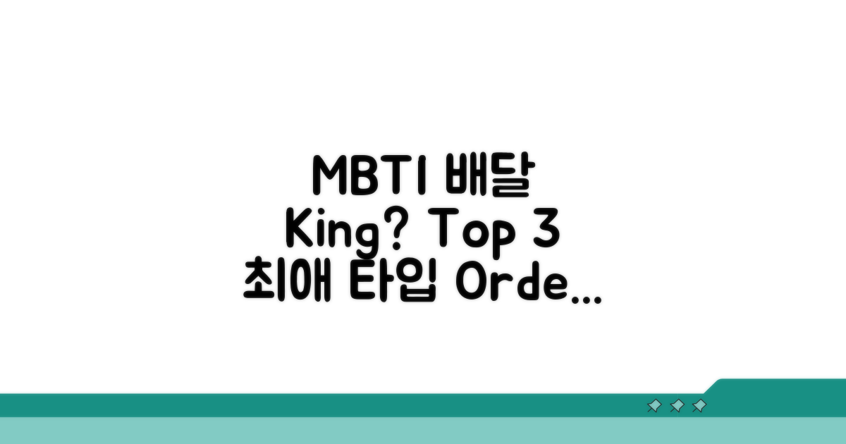 배달 자주 시키는 MBTI 유형