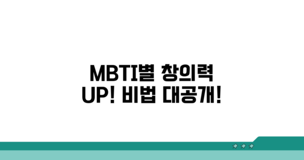 MBTI별 창의력 발휘 비법 공개