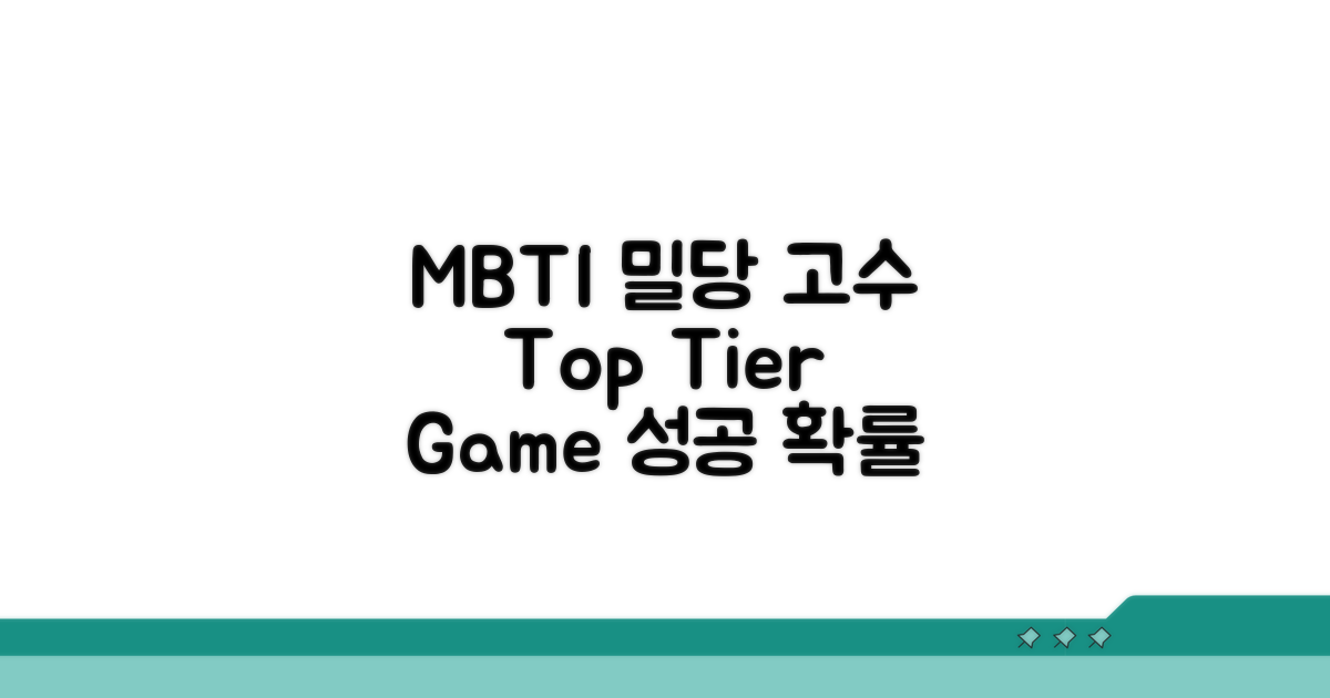 최상위 MBTI 밀당 전략 분석