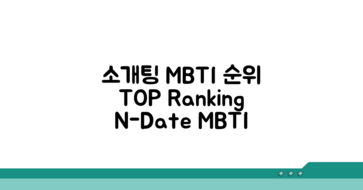 소개팅 MBTI 순위 공개