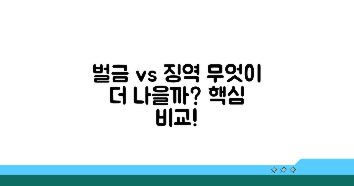 벌금형 그리고 징역형 비교