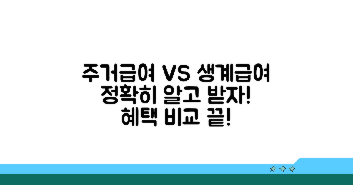 주거급여 vs 생계급여: 핵심 비교