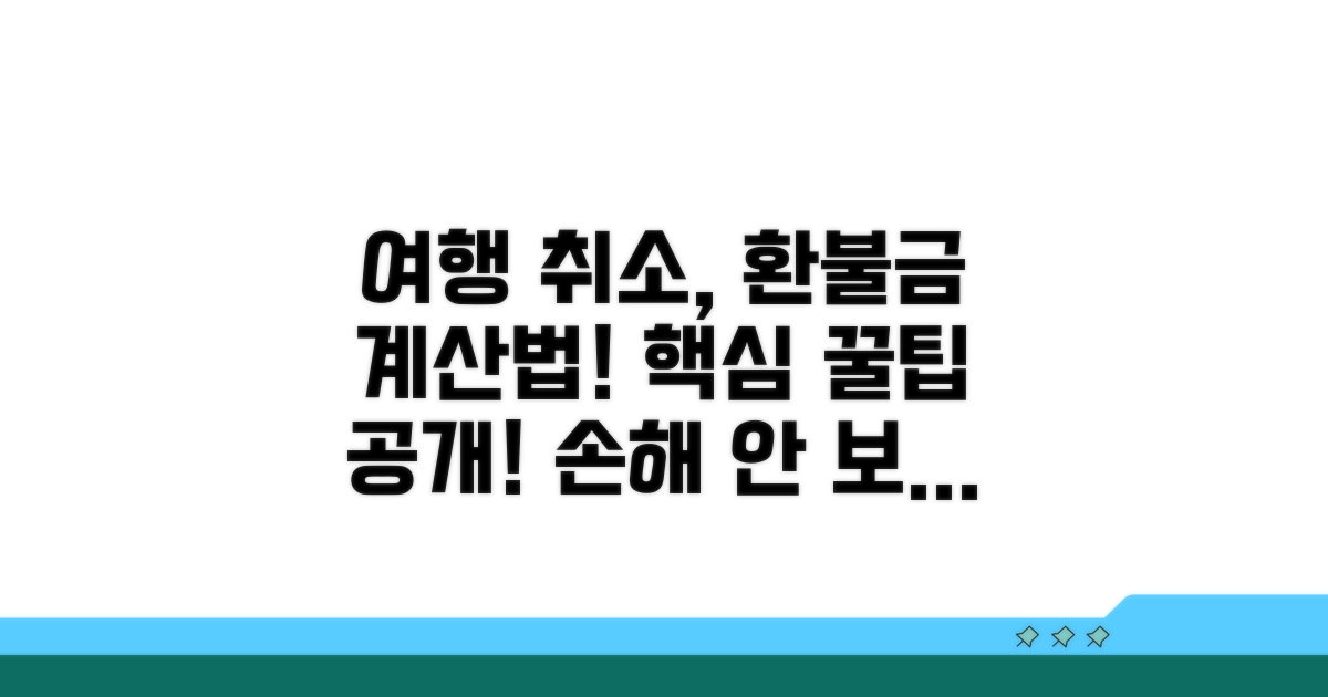패키지여행 취소 시 환불금 계산법