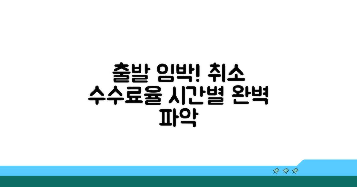 출발 시간별 취소 수수료율 보기