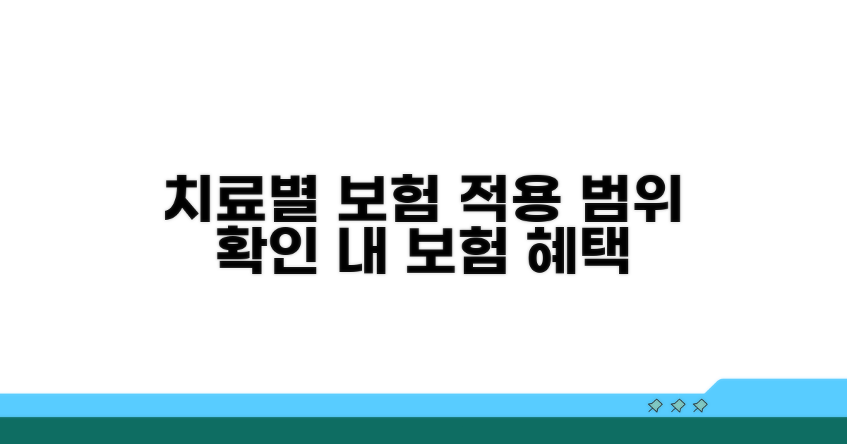 치료 종류별 보험 적용 범위