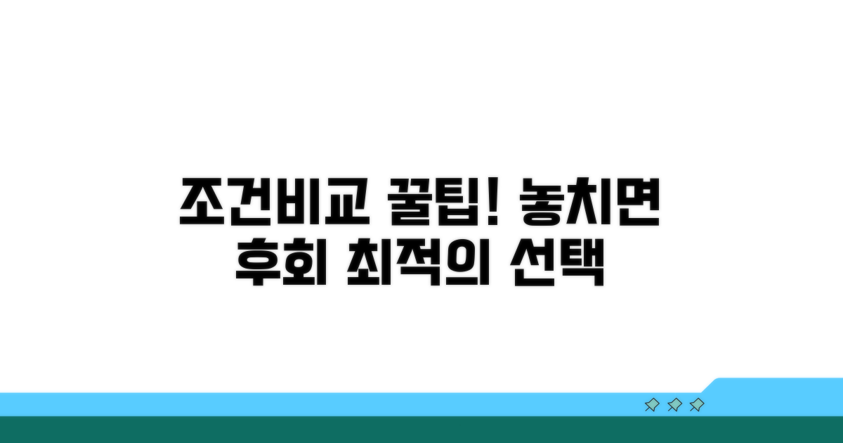 업체별 조건 꼼꼼히 비교하기