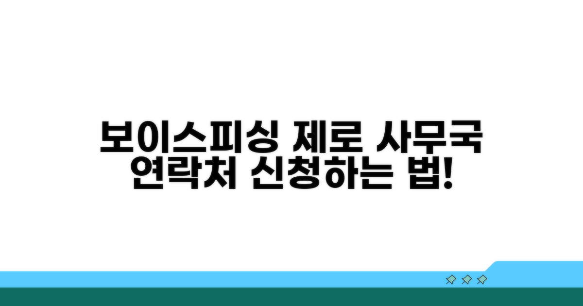 보이스피싱 제로 사무국 연락처 신청법