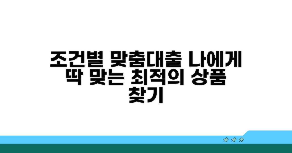 조건별 맞춤 대출 상품 살펴보기