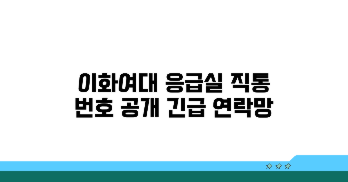 이화여대 응급실 직통 번호
