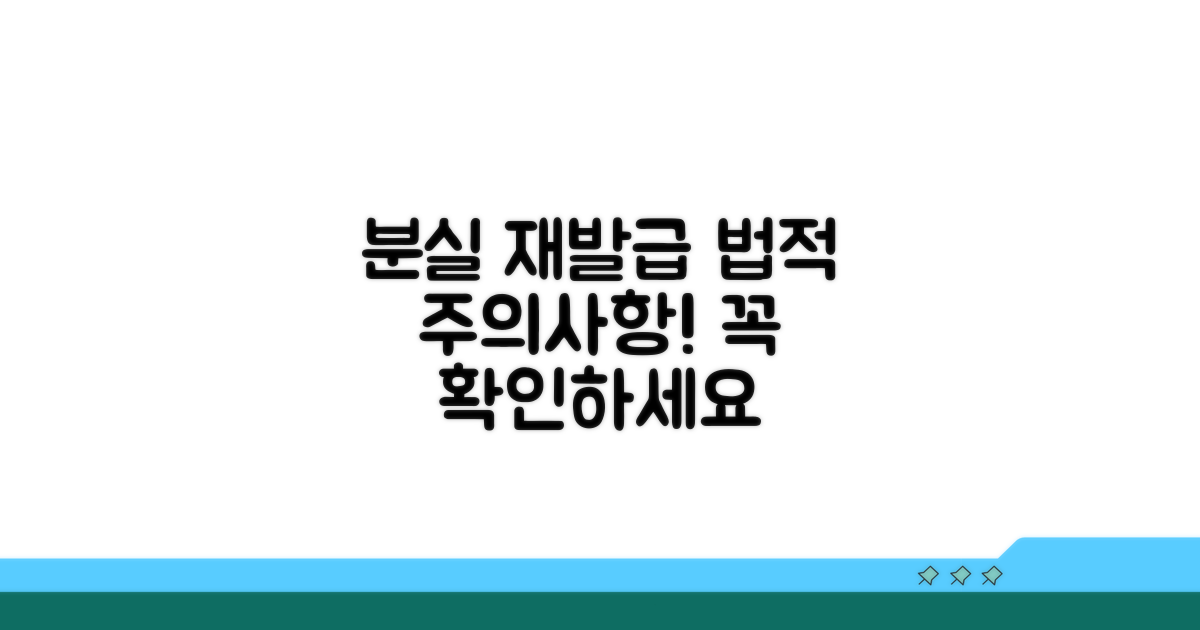 분실 재발급 법적 유의 사항