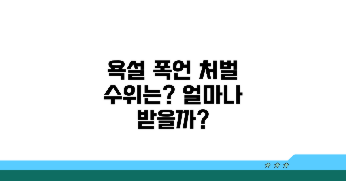 욕설 폭언, 처벌은 얼마나 받을까?