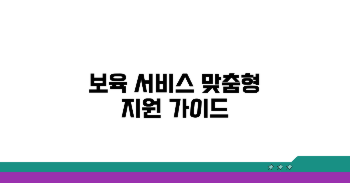 보육 정책 서비스, 맞춤형 지원 안내