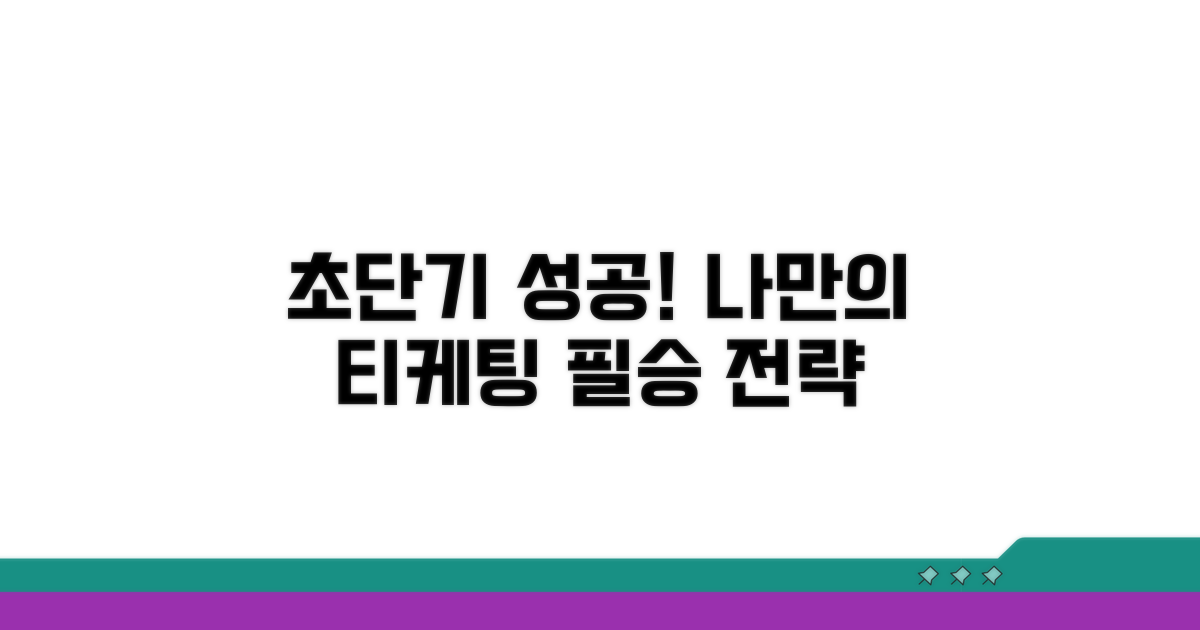 초단기 성공! 나만의 티케팅 전략