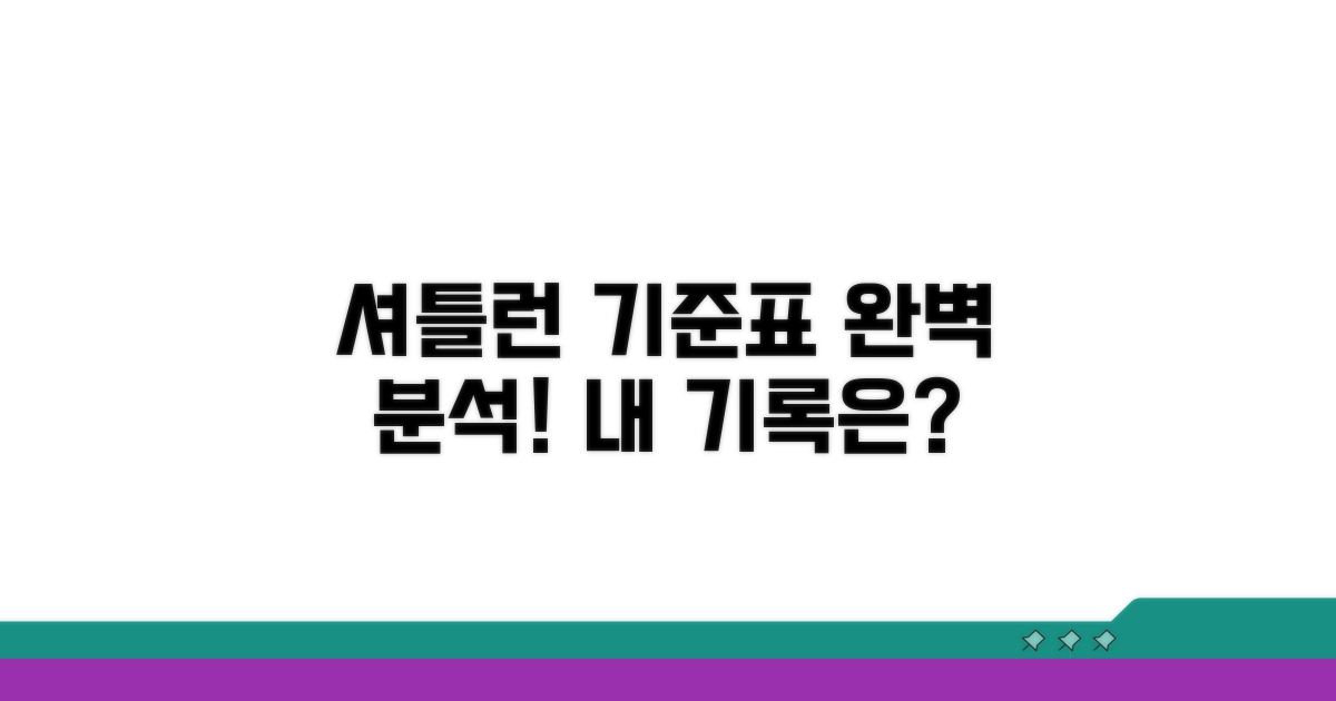 셔틀런 기준표 완벽 분석