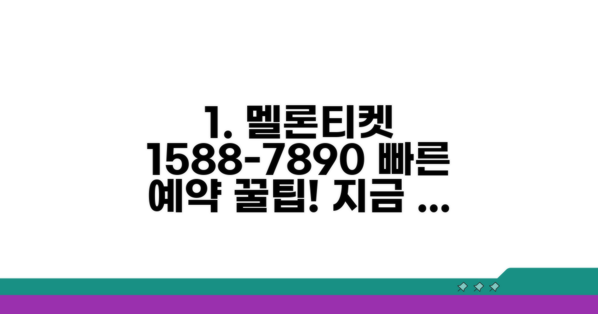 멜론티켓 전화 1588-7890 예약법