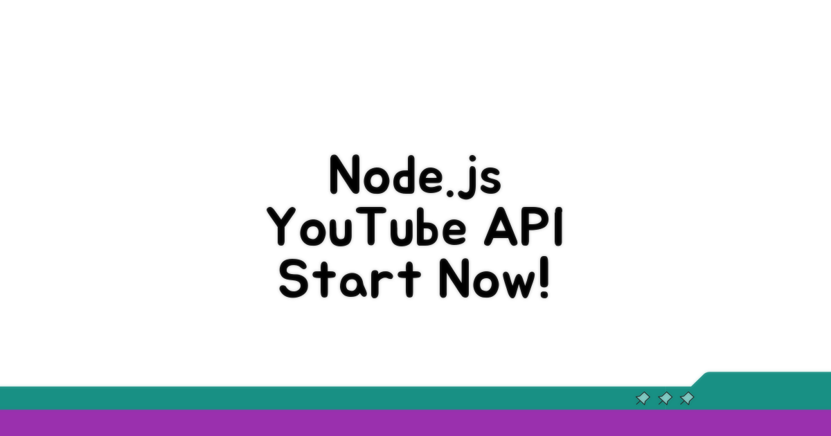 YouTube API Node.js 개발 시작하기