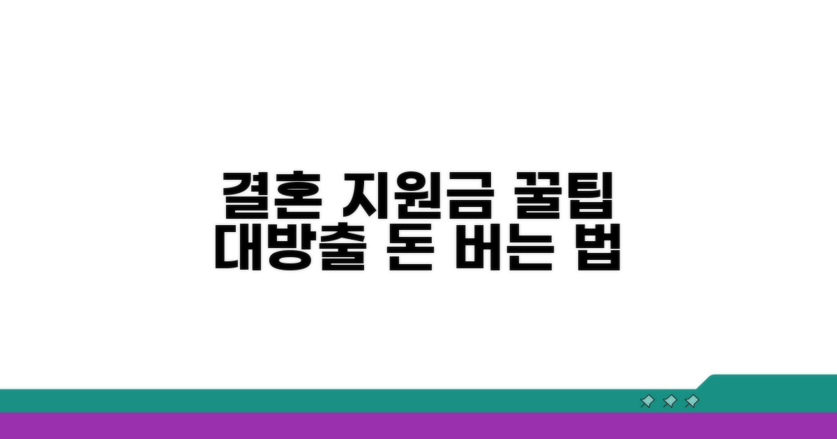 결혼 지원금 활용 꿀팁