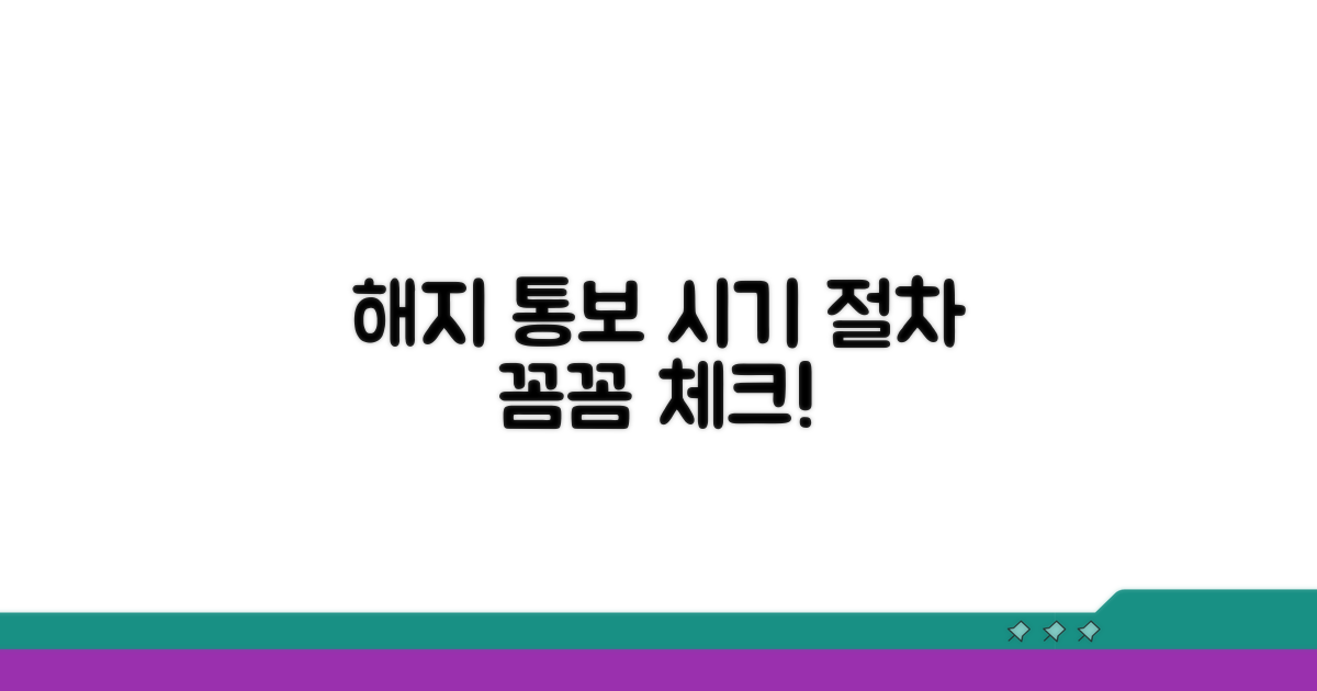 해지 통보 시점과 절차 확인