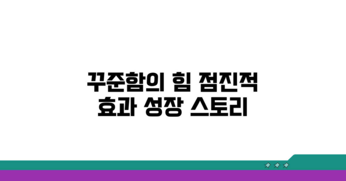 꾸준함이 핵심, 효과는 점진적으로