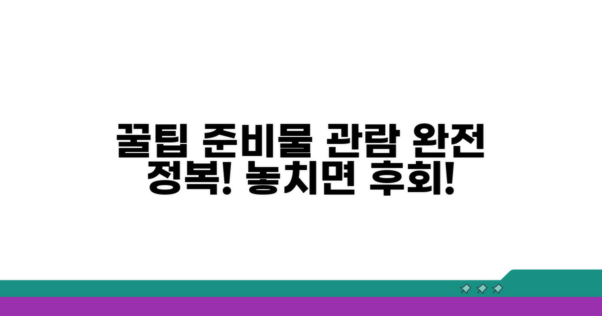 효율적인 관람 팁과 준비물