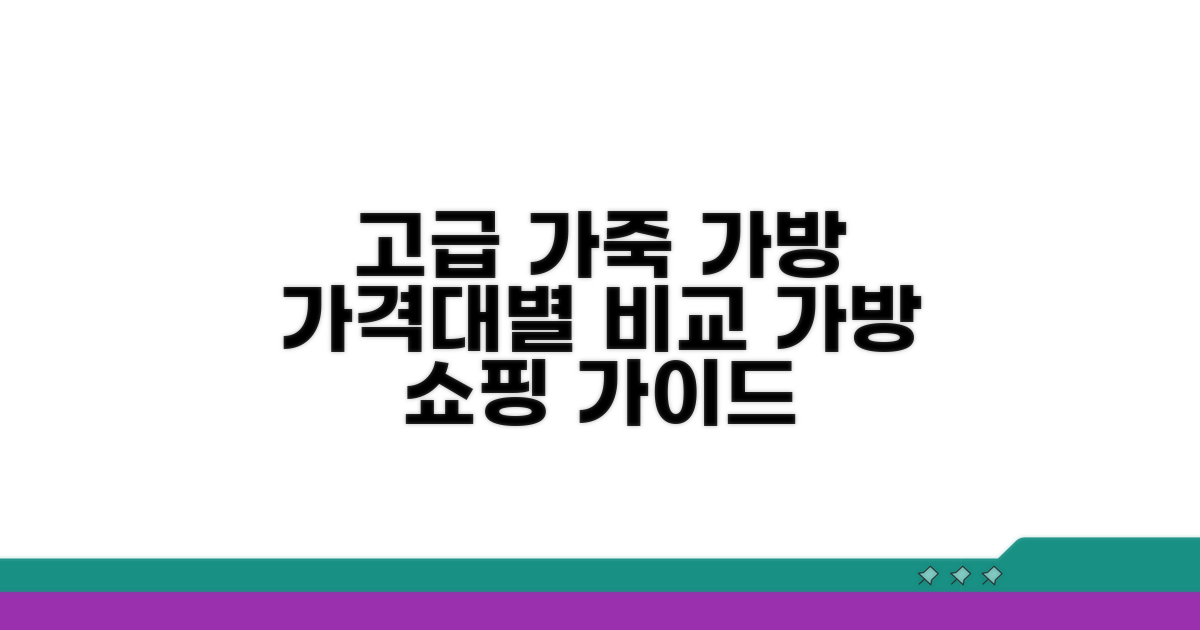 고급 가죽 가방 가격대별 비교