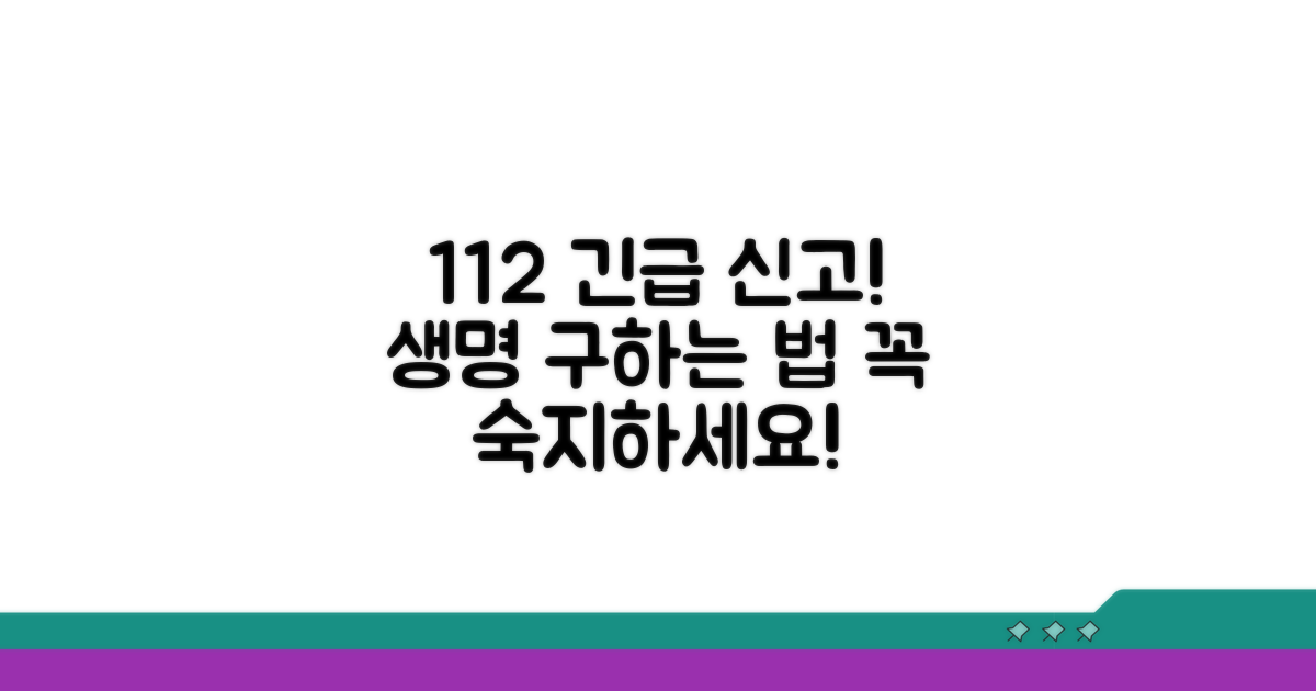 응급 상황, 112 신고센터 활용법