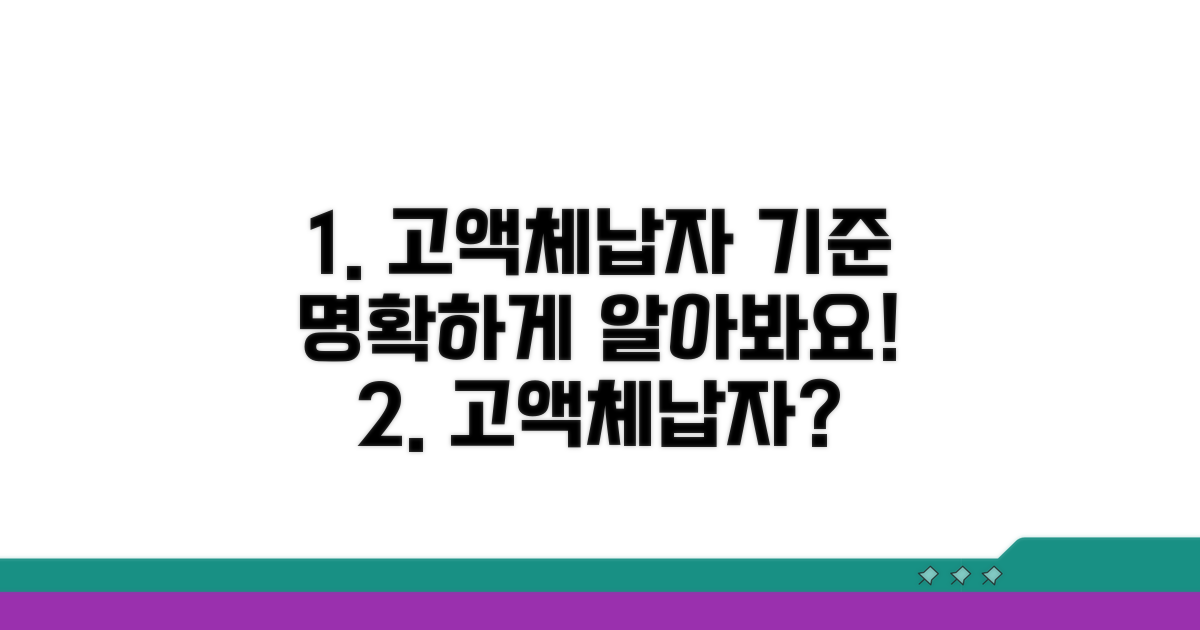 고액체납자 기준, 정확히 알기