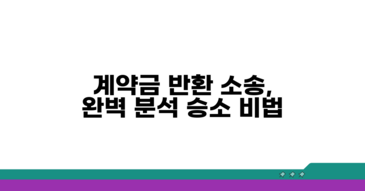 계약금 반환 소송 핵심 이해
