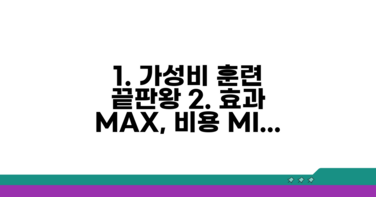 비용 대비 최고의 훈련 효과 얻는 법