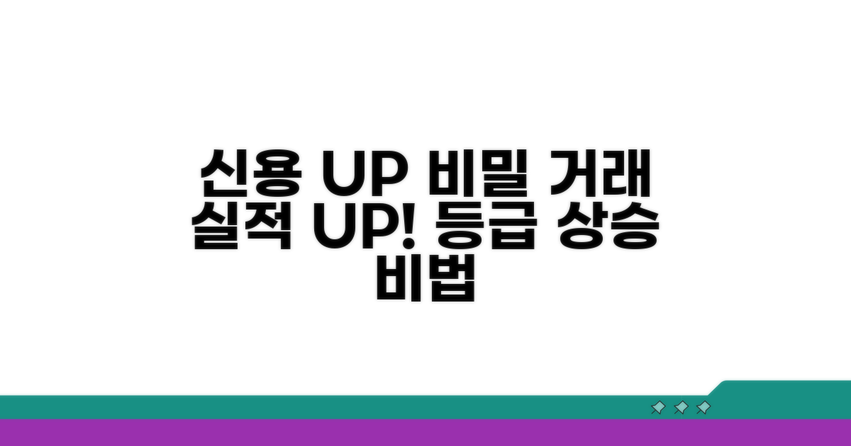 금융거래 실적, 신용등급 상승의 비밀