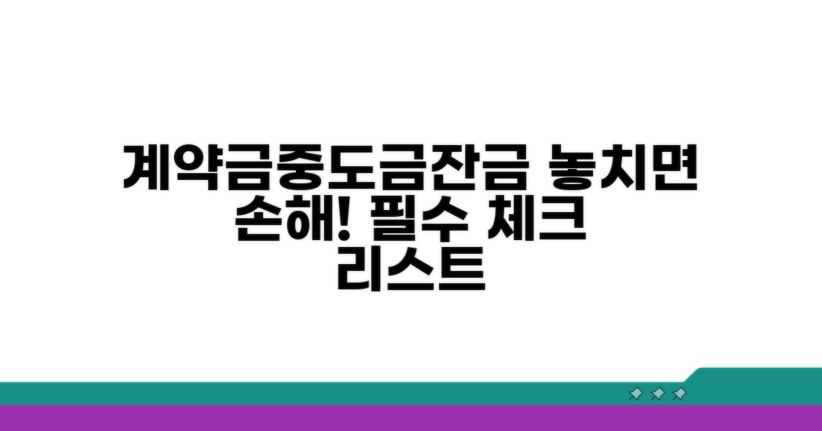 계약금/중도금/잔금 주의점