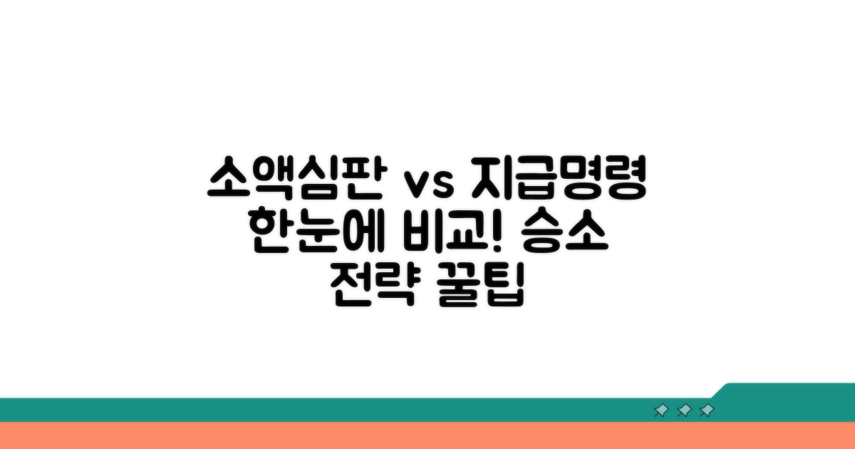 소액심판 vs 지급명령 한눈에