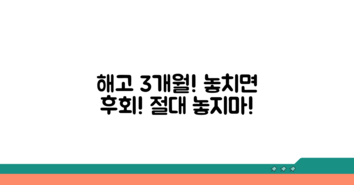 해고일로부터 3개월, 놓치면 안 될 기간